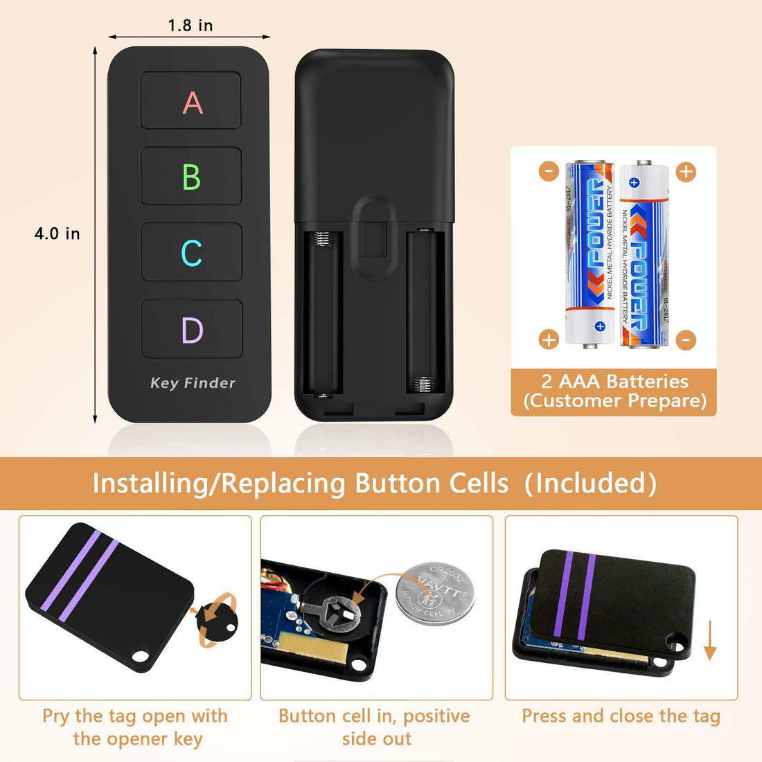 Smart Key Finder with Long-Range Remote Beeper